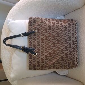 Michael Kors Brown and Black Monogram Tote